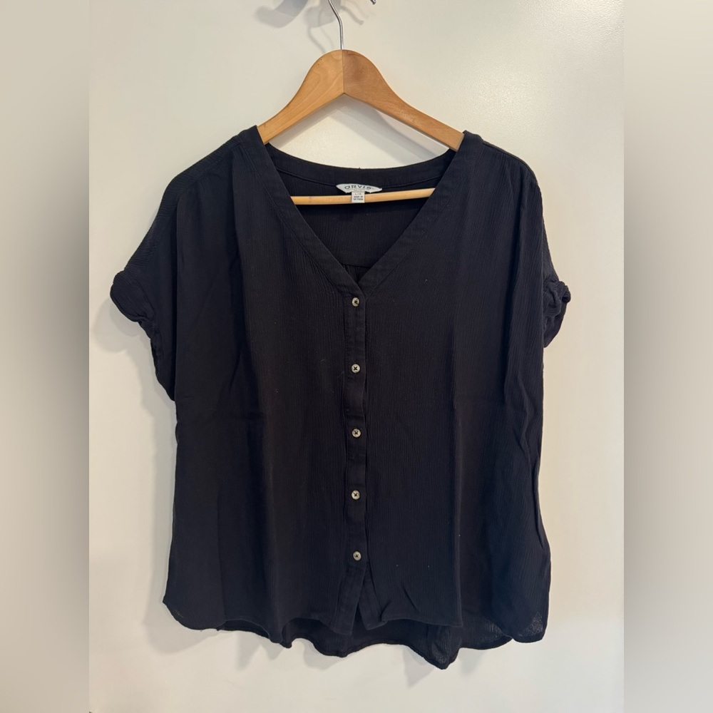 Orvis Black Button-Down Women's Shirt